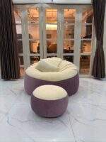 Giant Roll Fabrics Xxxl 3pcs Combo Bean Bag- Onionpink /Cream - Image 2