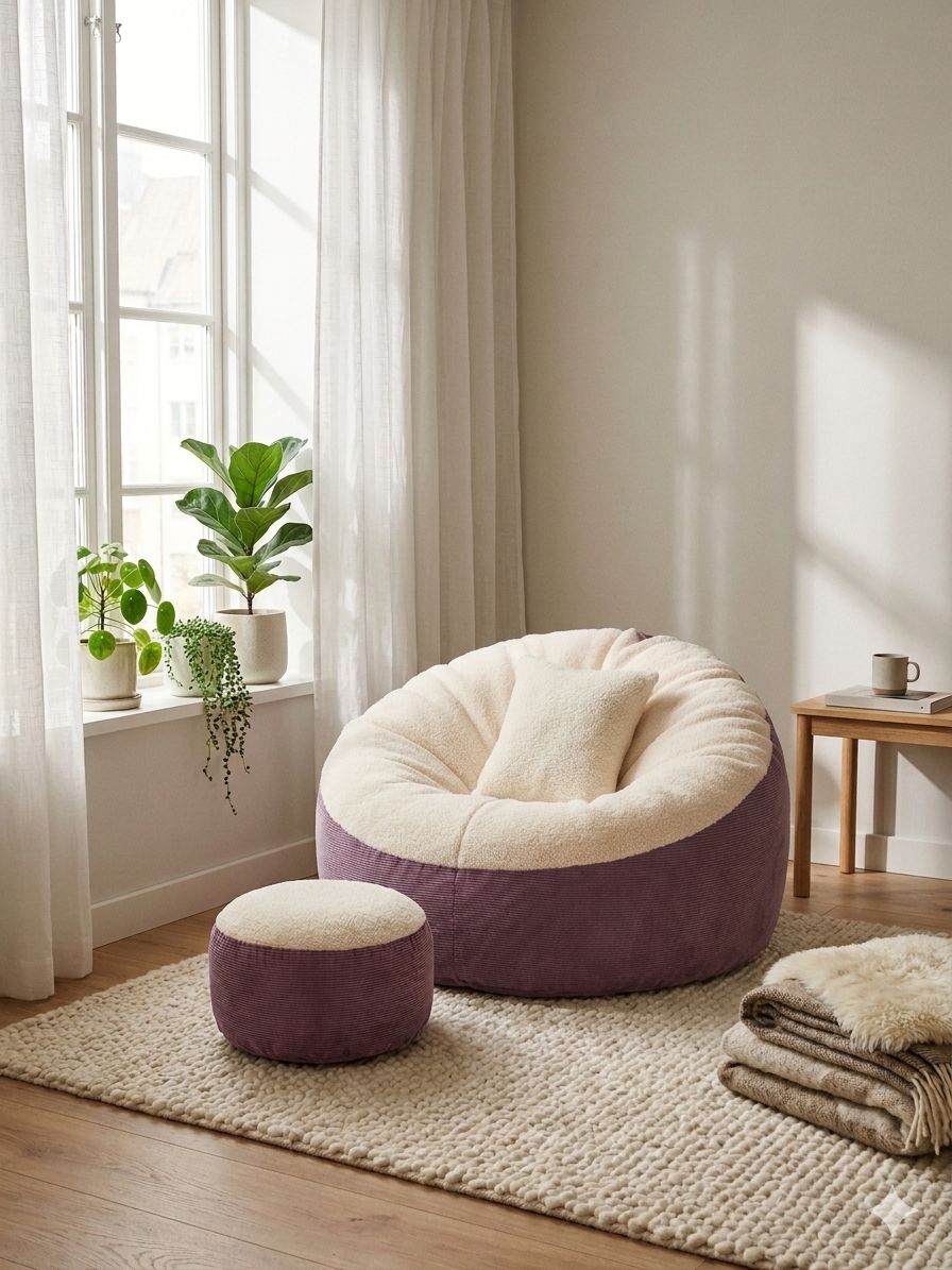 WhatsApp Image 2026-03-30 at 12.58.56 AM (1) Giant Roll Fabrics Xxxl 3pcs Combo Bean Bag- Onionpink /Cream - Image 1