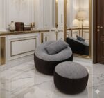 Giant Roll Fabrics Xxl 3pcs Combo Bean Bag- Brown/Ash